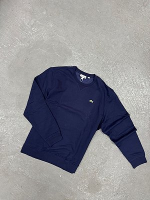 Suéter Lacoste  Sport com  Gola Redonda Azul Marinho