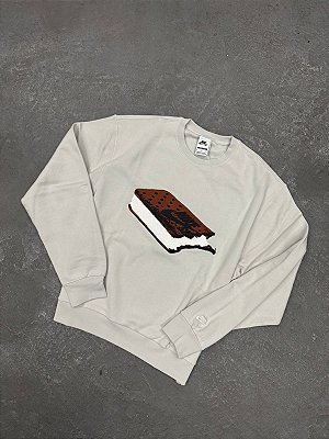 Moletom Nike Gola Careca SB Crew Fleece Bege