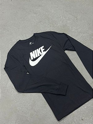 Camiseta Nike Manga Longa Sportswear Icon Futura Preta