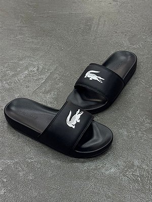 Chinelo Slide Lacoste Serve CMA Preto