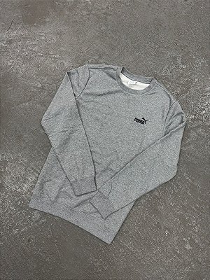 Moletom Puma Gola Careca Essentials Small Cinza