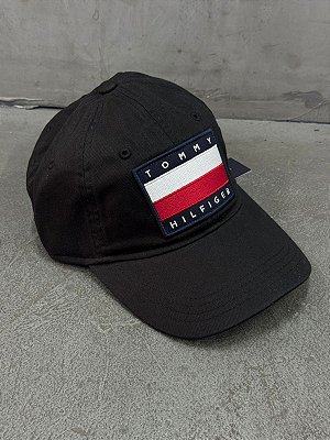 Boné Tommy Hilfiger  Bandeira  Big Logo Preta