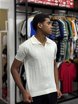 Polo Tricot Canelada Off-White
