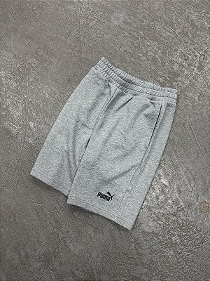 BERMUDA PUMA MOLETOM LOGO BORDADO CINZA