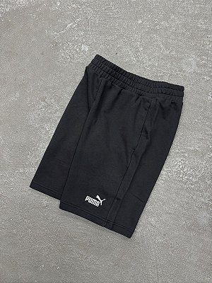 BERMUDA PUMA MOLETOM LOGO BORDADO PRETA