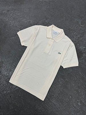 Polo Lacoste  Mini-Piqué Bordado Classic Fit(Off White)