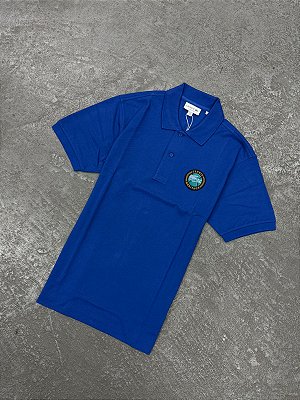 Polo Lacoste com Emblema Mini-Piqué com Caimento Clássico Azul Royal