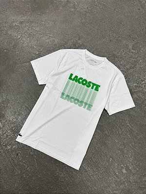 Camiseta Lacoste Ultra-Dry Estampa Esportiva Branca