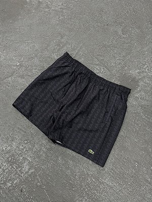 Short Lacoste  Sport Monograma Cinza