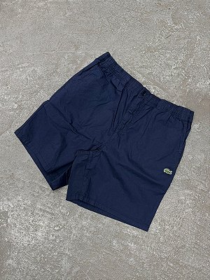 Bermuda Lacoste Relaxed Fit em Gabardine Azul Marinho