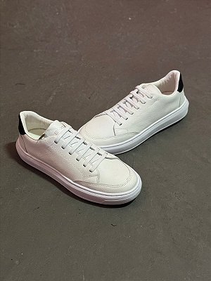 Tênis Sapatênis Padrão Zara Couro Legítimo Branco