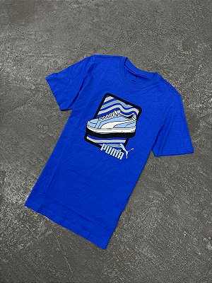 Camiseta Puma Graphic Sneaker Azul Royal