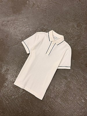 Polo Lacoste  Regular Fit Paris em Piqué Stretch ( Branca )