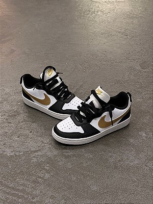 Tênis Nike Court Borough Low Recraft (Branco/Preto/Dourado)