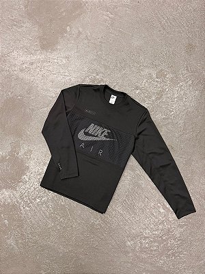 Camisa Nike Manga Longa NSW AIR PK CREW ( Preta )