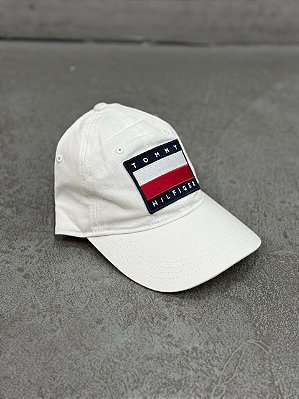 Boné Tommy Hilfiger Bandeira Big Logo Branco