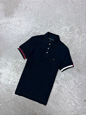 Polo Tommy Hilfiger Flag Cuff Desert Sky