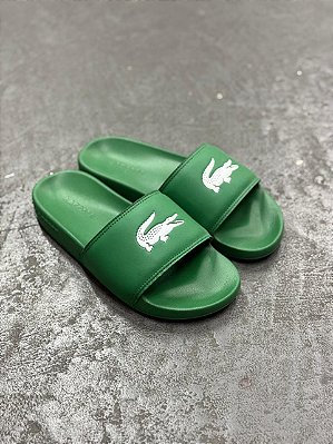 Chinelo Slide Lacoste Serve CMA (Verde)