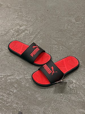 Chinelo Puma Cool Cat 2.0 (Preto / Vermelho)