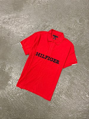 Polo Tommy Hilfiger Letreiro Vermelha