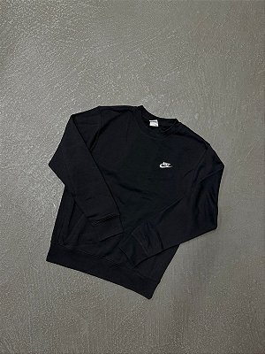 Moletom Nike Sportswear Club Gola Careca (Preto)