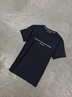 Camiseta Tommy Hilfiger Clássica Logo (Azul Marinho)