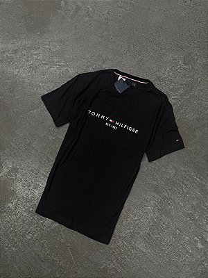 Camiseta Tommy Hilfiger Clássica Logo ( Preta )