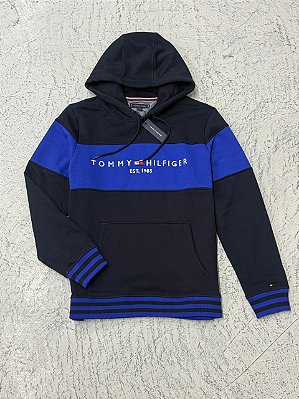 Moletom Tommy Hilfiger Faixa Letreiro Gringo(Azul Royal/Marinho)