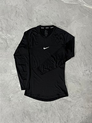 Camiseta Nike Pro Dri-FIT Manga Longa (Preta)