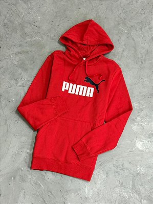 Moletom  Puma com Capuz   Essentials  (Vermelho/Branco/Preto)