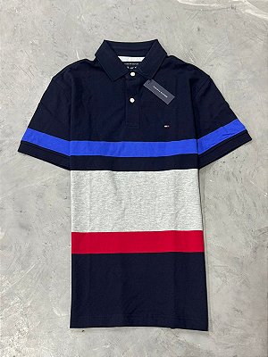 POLO TOMMY HILFIGER COLORBLOCK AZUL