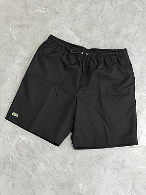 Short Lacoste de tênis de Tafetá Diamante Leve(Preto)