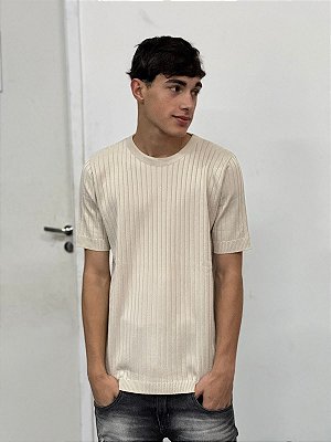 CAMISETA TEXTURIZADA OFICIAL BEGE