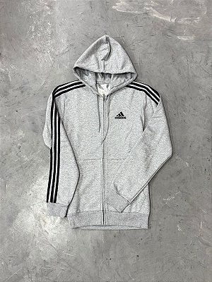 Moletom  Adidas Essentials Fleece 3 Listras (Cinza)