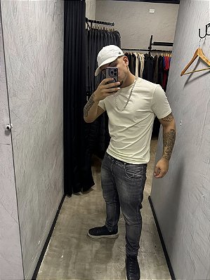 CAMISETA BASIC BEGE  SEAN SURF