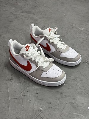 Tênis Nike Court Borough Low Recraft I (Branco/Bege/Laranja)