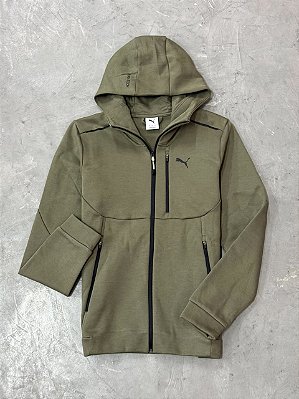 Moletom Puma Tech Full Zip (Verde Militar)