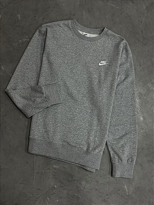 MOLETOM NIKE CLUB GOLA CARECA CINZA