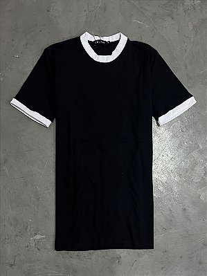 Camiseta Celani Slim de Algodão (Preta/Branca)