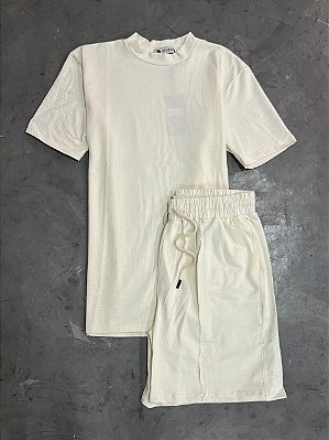 CONJUNTO PADRÃO ZARA TEXURIZADO (OFF-WHITE)