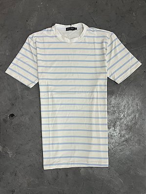 CAMISETA LISTRADINHA CELANI (BRANCA/AZUL BEBÊ)