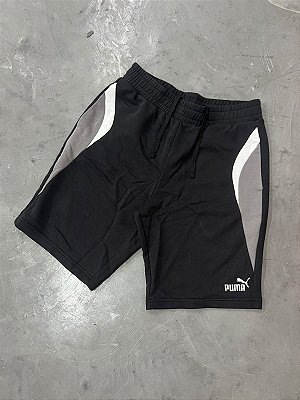 BERMUDA PUMA MOLETOM COLOR BLOCK (PRETA )