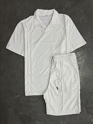 CONJUNTO PADRÃO ZARA DE CALOR MODELO GOLA POLO (BRANCA)