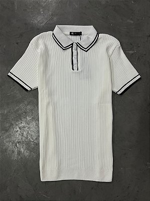 Polo Texturizada Contraste BRANCA