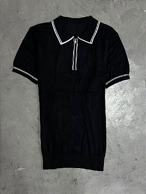 POLO MEIO ZIPER PADRÃO ZARA (PRETO)