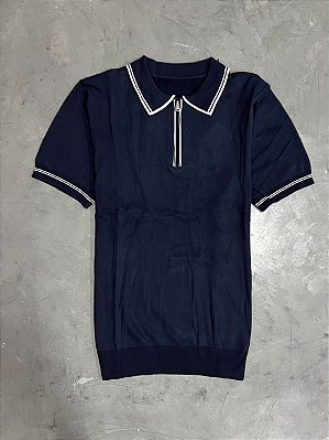 POLO MEIO ZIPER PADRÃO ZARA (AZUL MARINHO)