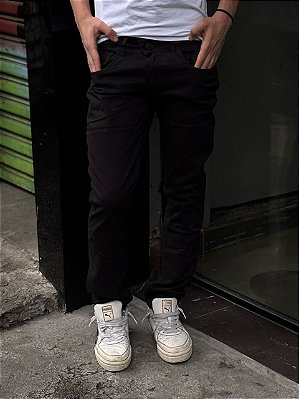 CALÇA JEANS BOXER JEANS X JOGADOR PRETA (7811)