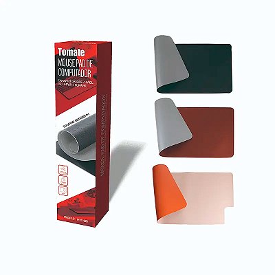 DeskPad Premium em Couro Sintético Reforçado - 68x30cm - Mouse Pad Grande Tomate