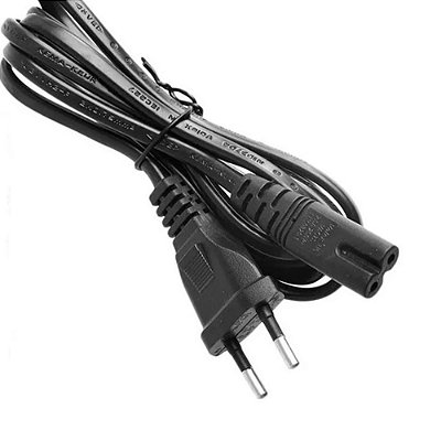 Cabo de Força para Notebook Bipolar 2 Pinos 1.5M - 10A Flexível