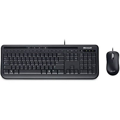 Kit Teclado E Mouse Com Fio Microsoft - Wired Desktop 600 - APB-00005